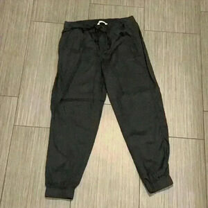 Nine West Black Elastic Waist Pockets Drawstring Pull On Jogger Pants Size M